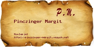 Pinczinger Margit névjegykártya